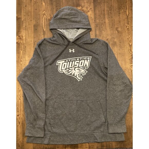 Under Armour Hoodie Towson University Tigers Athletic Men’s XXL Loose Fit Gray - Picture 1 of 9